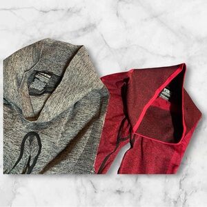 2 pairs PINK XS seamless & active leggings one is red one is grey in color